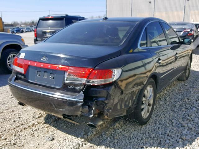 KMHFC46F27A238307 - 2007 HYUNDAI AZERA SE BLACK photo 4