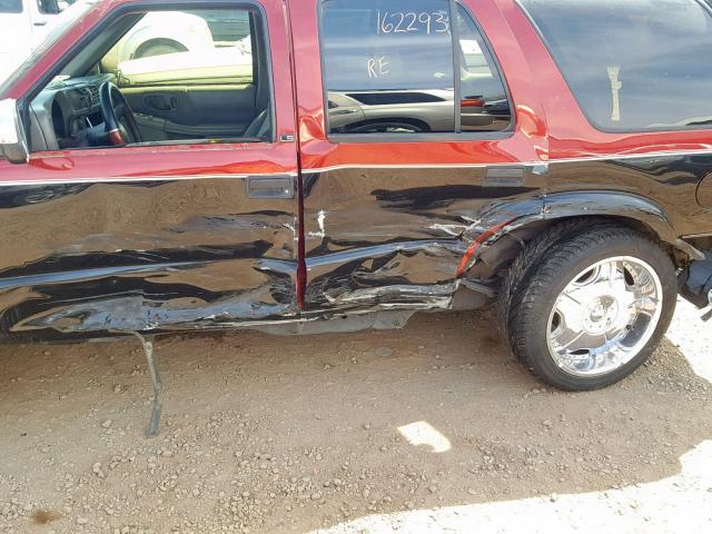 1GNCS13W6X2251592 - 1999 CHEVROLET BLAZER TWO TONE photo 9