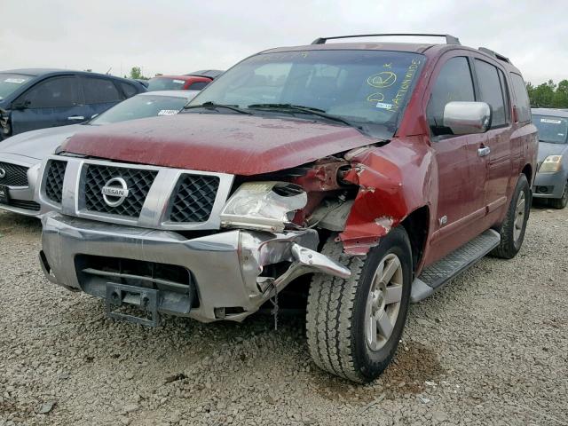 5N1AA08A05N717602 - 2005 NISSAN ARMADA SE MAROON photo 2