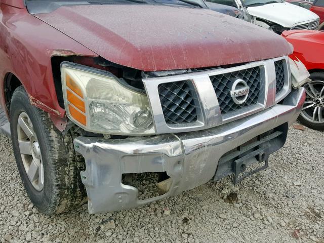 5N1AA08A05N717602 - 2005 NISSAN ARMADA SE MAROON photo 9