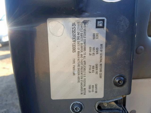 1G1ZS57FX7F133065 - 2007 CHEVROLET MALIBU LS GRAY photo 10