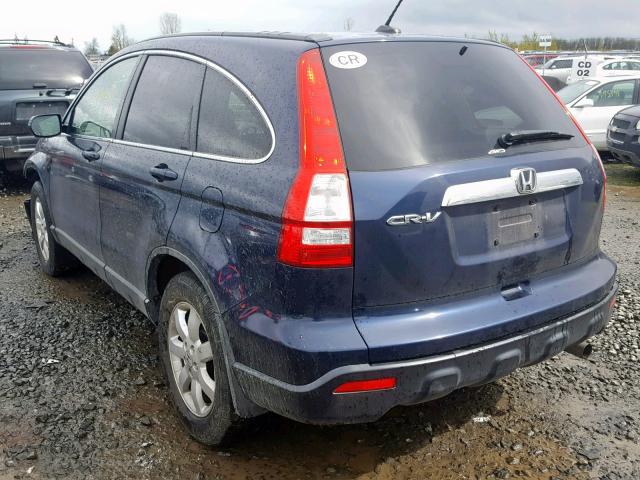 JHLRE48798C048711 - 2008 HONDA CR-V EXL BLUE photo 3