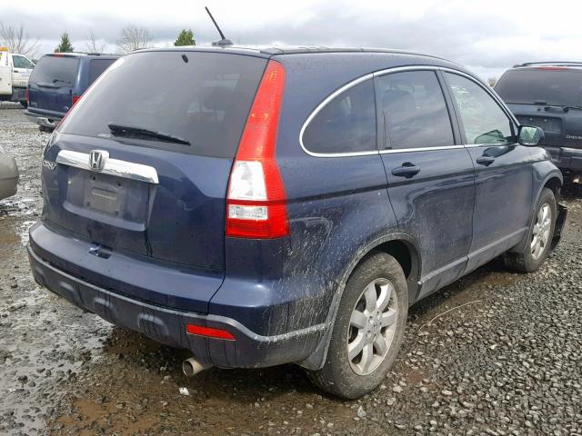 JHLRE48798C048711 - 2008 HONDA CR-V EXL BLUE photo 4