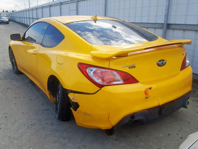 KMHHU6KH1CU066157 - 2012 HYUNDAI GENESIS CO YELLOW photo 3