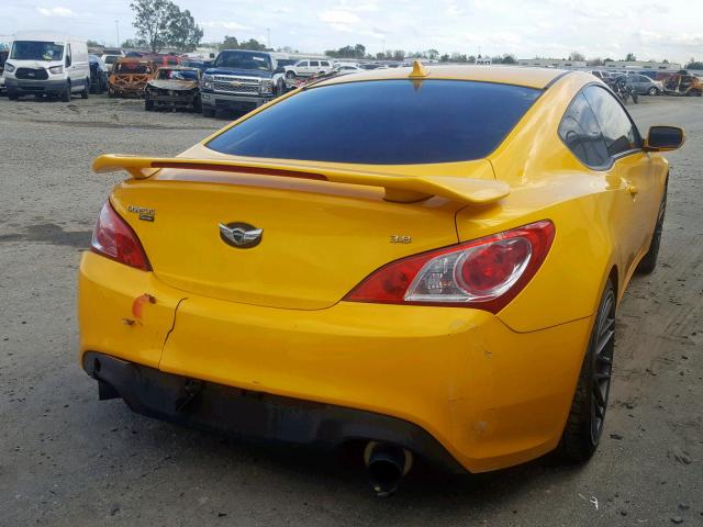 KMHHU6KH1CU066157 - 2012 HYUNDAI GENESIS CO YELLOW photo 4