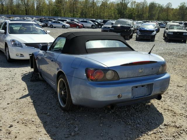 JHMAP11433T001149 - 2003 HONDA S2000 BLUE photo 3