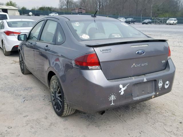 1FAHP3GNXAW148095 - 2010 FORD FOCUS SES GRAY photo 3