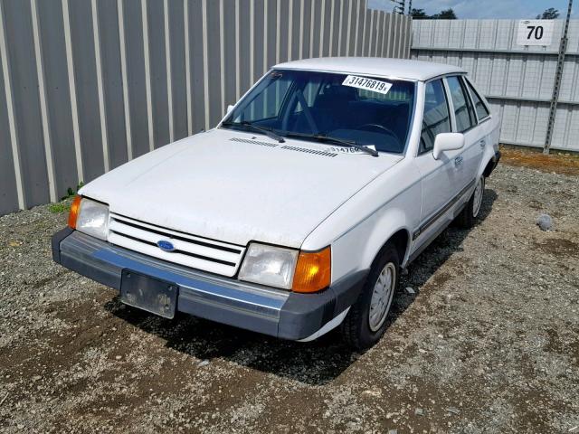 1FAPP2596HW206581 - 1987 FORD ESCORT GL WHITE photo 2