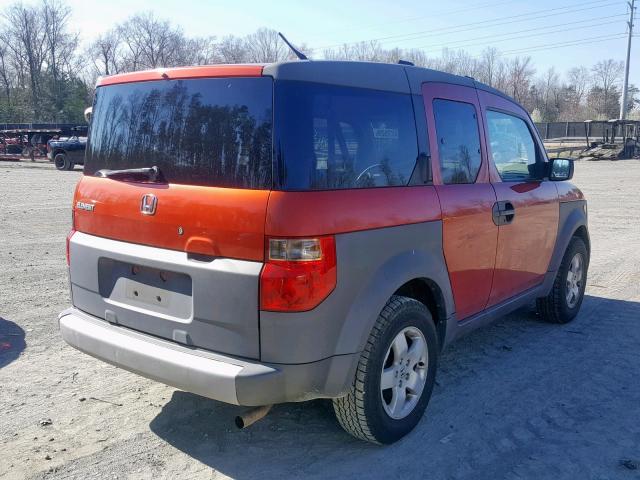 5J6YH28533L042439 - 2003 HONDA ELEMENT EX ORANGE photo 4