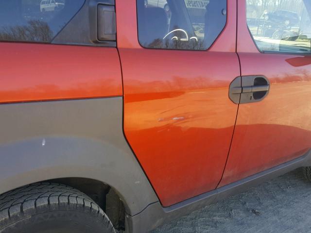 5J6YH28533L042439 - 2003 HONDA ELEMENT EX ORANGE photo 9