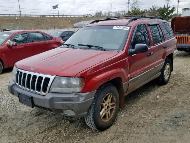 1J4GW48S72C312869 - 2002 JEEP GRAND CHER RED photo 2