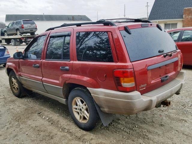 1J4GW48S72C312869 - 2002 JEEP GRAND CHER RED photo 3