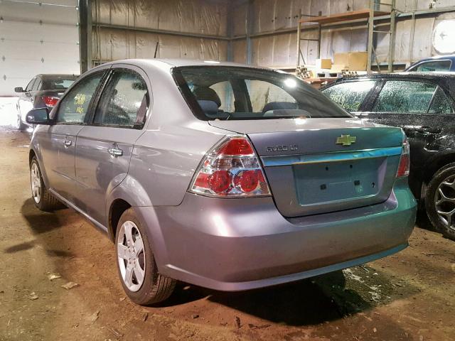 KL1TG56E69B388286 - 2009 CHEVROLET AVEO LT GRAY photo 3