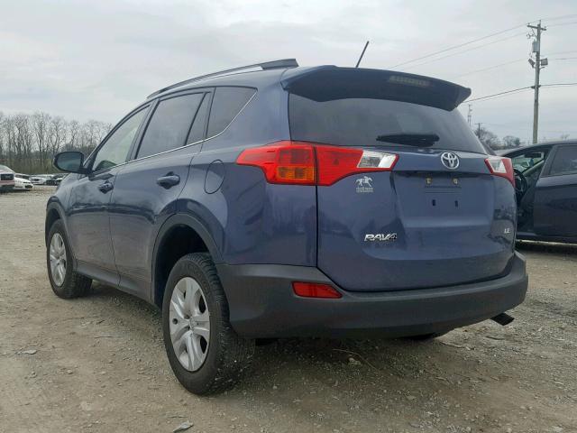 JTMZFREVXED041525 - 2014 TOYOTA RAV4 LE BLUE photo 3