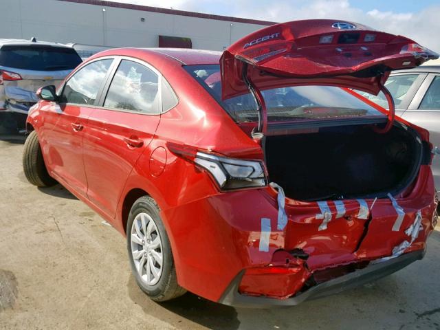 3KPC24A39KE060151 - 2019 HYUNDAI ACCENT SE RED photo 3