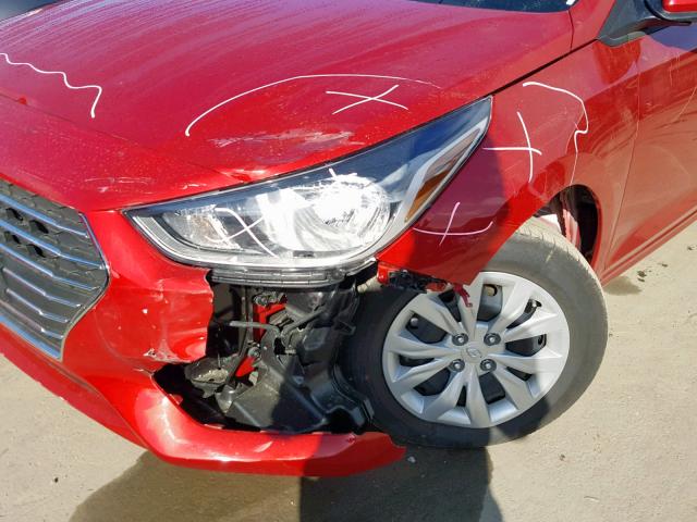 3KPC24A39KE060151 - 2019 HYUNDAI ACCENT SE RED photo 9