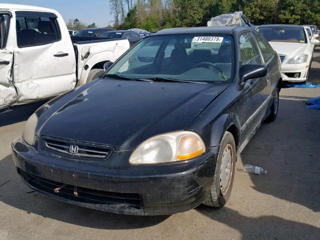 1HGEJ6228VL024753 - 1997 HONDA CIVIC DX BLACK photo 2