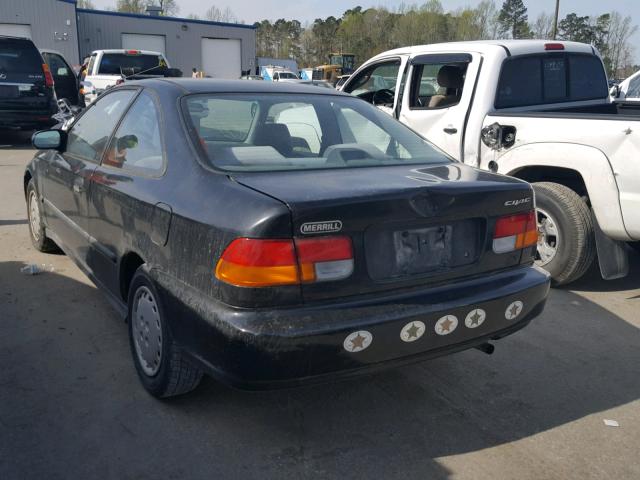 1HGEJ6228VL024753 - 1997 HONDA CIVIC DX BLACK photo 3