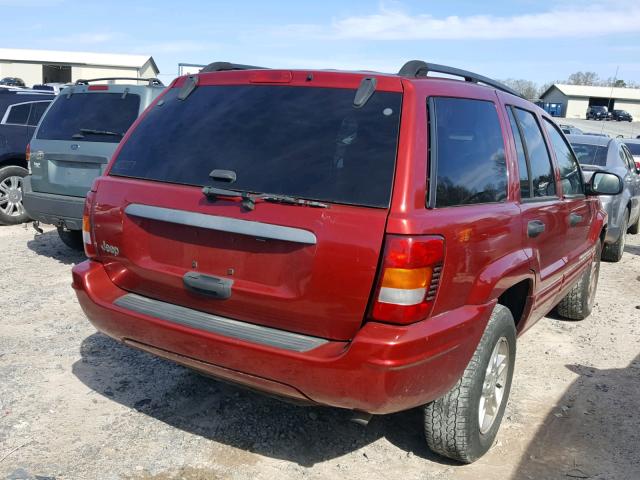 1J4GX48S84C171360 - 2004 JEEP GRAND CHER RED photo 4