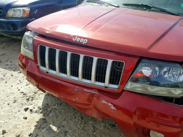 1J4GX48S84C171360 - 2004 JEEP GRAND CHER RED photo 9