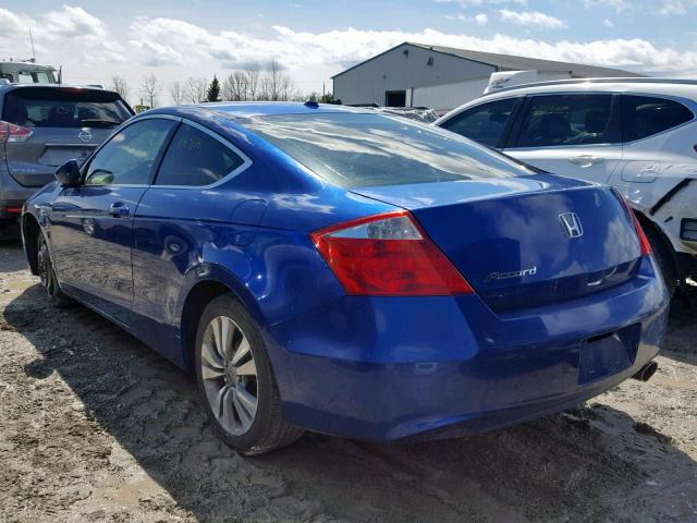 1HGCS12829A801196 - 2009 HONDA ACCORD EXL BLUE photo 3