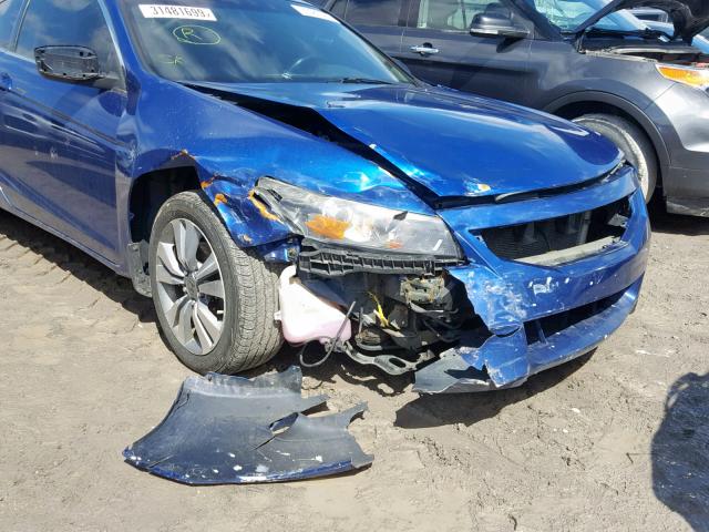 1HGCS12829A801196 - 2009 HONDA ACCORD EXL BLUE photo 9