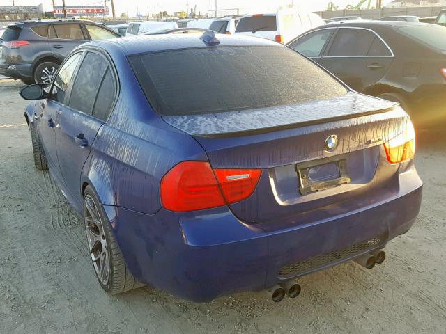 WBSVA93588E215020 - 2008 BMW M3 BLUE photo 3