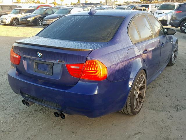 WBSVA93588E215020 - 2008 BMW M3 BLUE photo 4