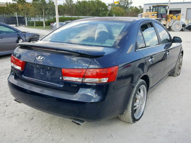 5NPEU46F86H013135 - 2006 HYUNDAI SONATA GLS BLUE photo 4