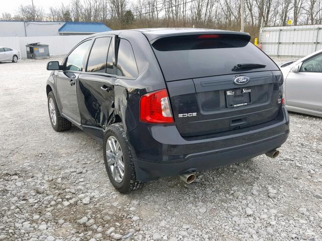 2FMDK4JC5DBC80851 - 2013 FORD EDGE SEL BLACK photo 3