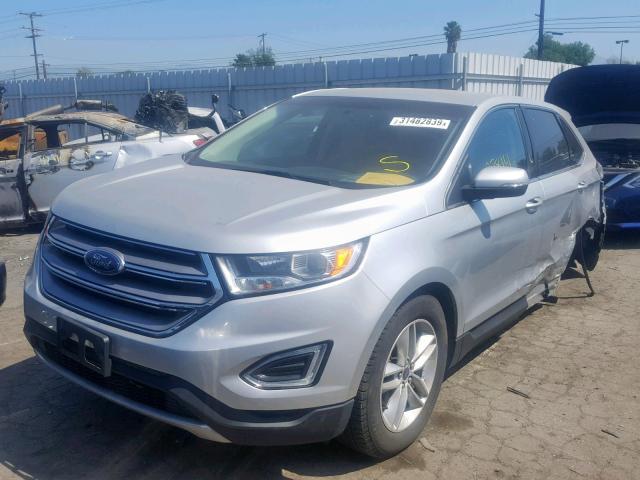 2FMTK3J94FBC40211 - 2015 FORD EDGE SEL SILVER photo 2