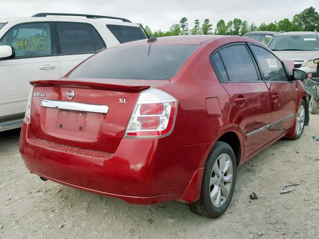 3N1AB6AP9CL662151 - 2012 NISSAN SENTRA 2.0 MAROON photo 4