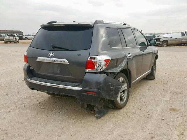 5TDYK3EH4CS050480 - 2012 TOYOTA HIGHLANDER CHARCOAL photo 4