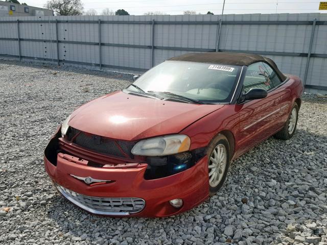 1C3EL55R12N312307 - 2002 CHRYSLER SEBRING LX RED photo 2