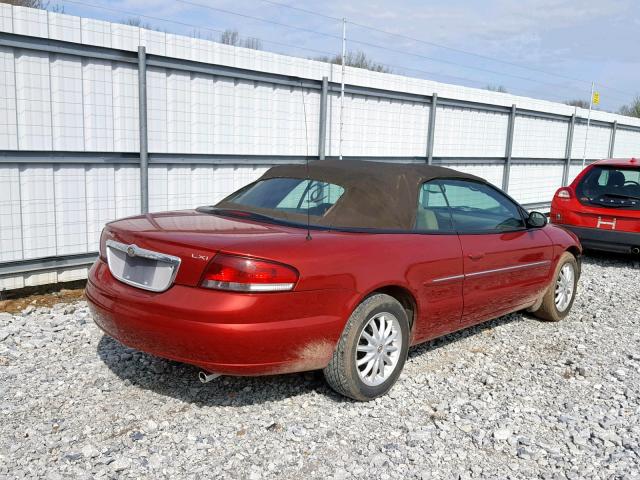 1C3EL55R12N312307 - 2002 CHRYSLER SEBRING LX RED photo 4