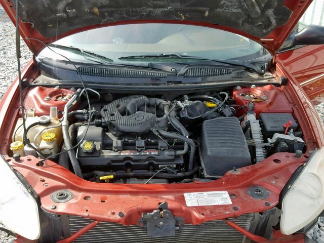 1C3EL55R12N312307 - 2002 CHRYSLER SEBRING LX RED photo 7