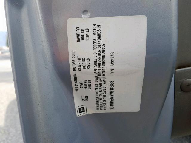 1G1NE52M7W6185358 - 1998 CHEVROLET MALIBU LS GRAY photo 10