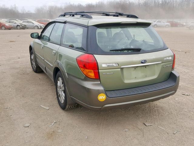 4S4BP62C757354395 - 2005 SUBARU LEGACY OUT GREEN photo 3