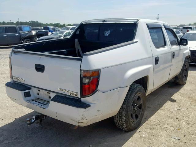 2HJYK16236H524240 - 2006 HONDA RIDGELINE WHITE photo 4