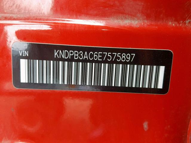 KNDPB3AC6E7575897 - 2014 KIA SPORTAGE B RED photo 10
