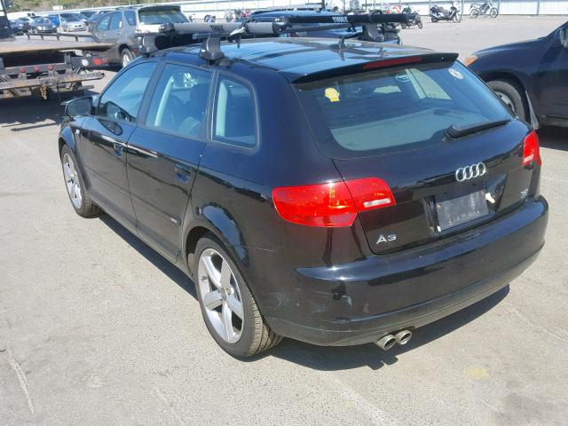 WAUKD78P47A213316 - 2007 AUDI A3 S-LINE BLACK photo 3