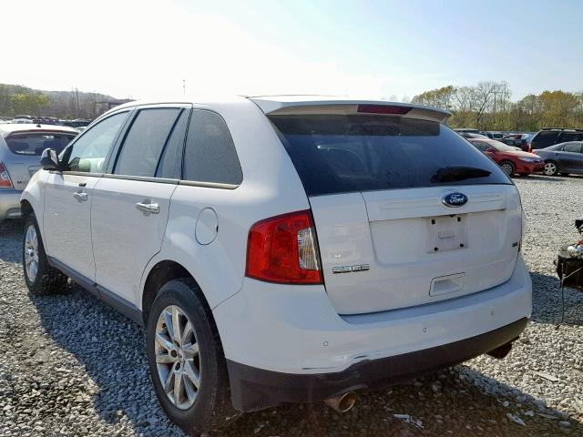 2FMDK3JC2BBB58603 - 2011 FORD EDGE SEL WHITE photo 3