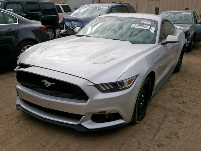 1FA6P8CF1H5224743 - 2017 FORD MUSTANG GT SILVER photo 2