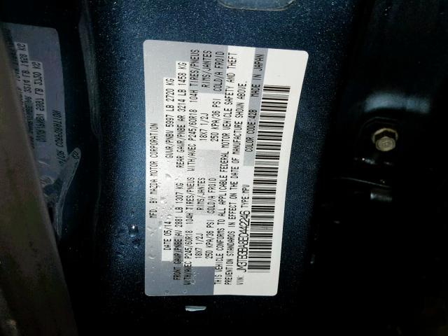 JM3TB3BA8E0442246 - 2014 MAZDA CX-9 SPORT BLUE photo 10