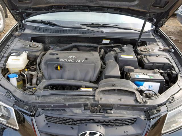 5NPET46C58H385706 - 2008 HYUNDAI SONATA BLACK photo 7