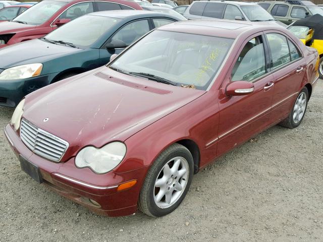 WDBRF61JX1F084714 - 2001 MERCEDES-BENZ C 240 MAROON photo 2