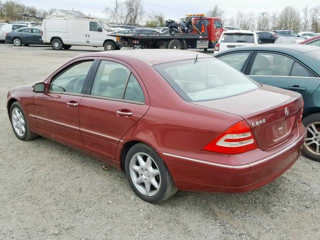 WDBRF61JX1F084714 - 2001 MERCEDES-BENZ C 240 MAROON photo 3