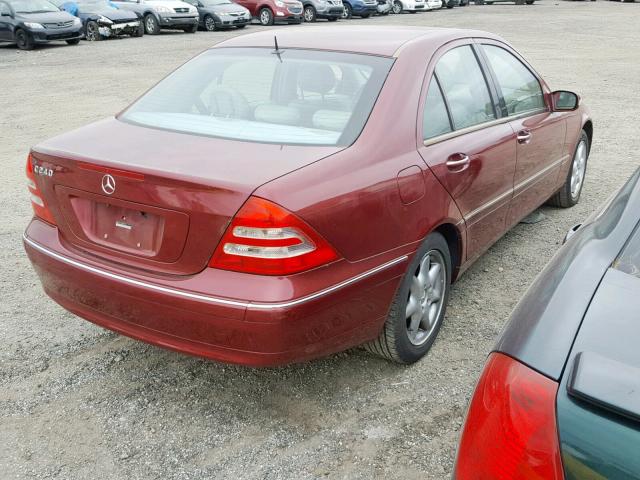 WDBRF61JX1F084714 - 2001 MERCEDES-BENZ C 240 MAROON photo 4