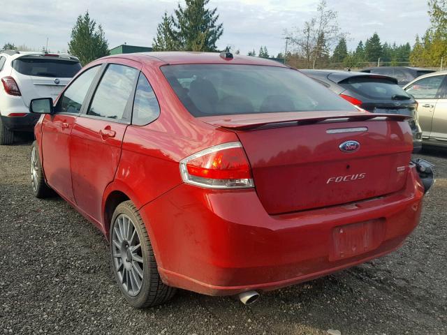 1FAHP36NX9W123288 - 2009 FORD FOCUS SES RED photo 3