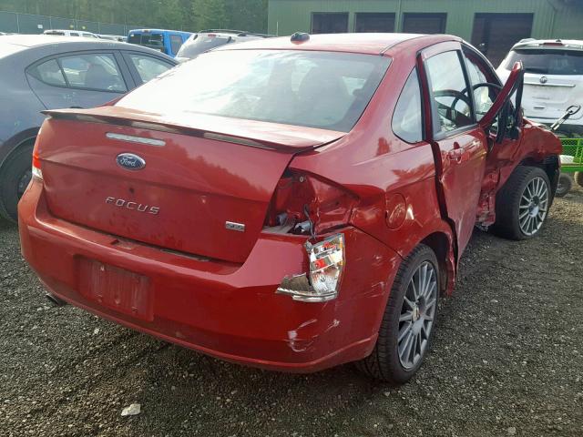 1FAHP36NX9W123288 - 2009 FORD FOCUS SES RED photo 4